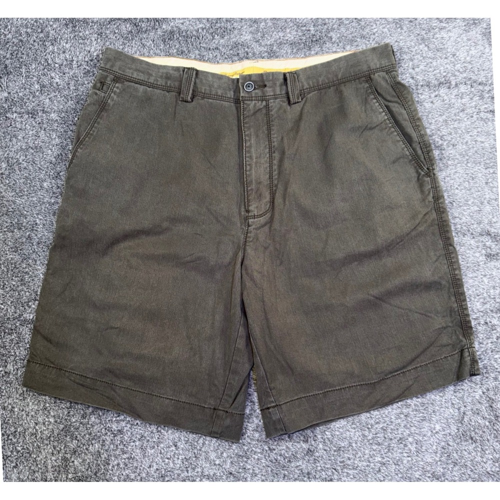 Tommy Bahama Boracay Shorts Mens 35 Olive Green Stretch 10" Inseam Flat Front - Picture 2 of 14